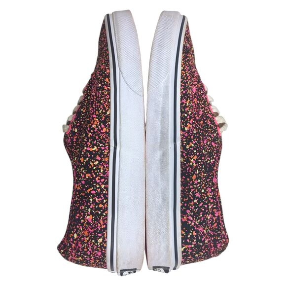 Vans Authentic Neon Paint Splatter Lace Up Sneakers Black Pink 7 Men 8.5 Women - Picture 5 of 8